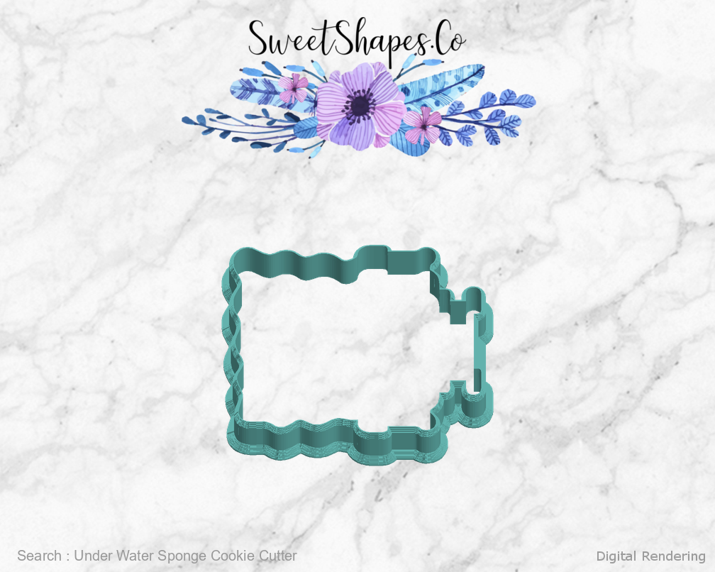 Under Water Sponge Cookie Cutter — left view
