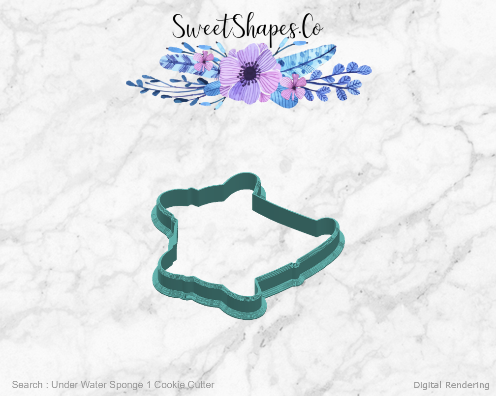 Under Water Sponge 1 Cookie Cutter — right view