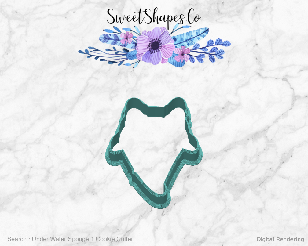 Under Water Sponge 1 Cookie Cutter — back view