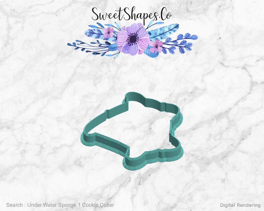 Under Water Sponge 1 Cookie Cutter — left view
