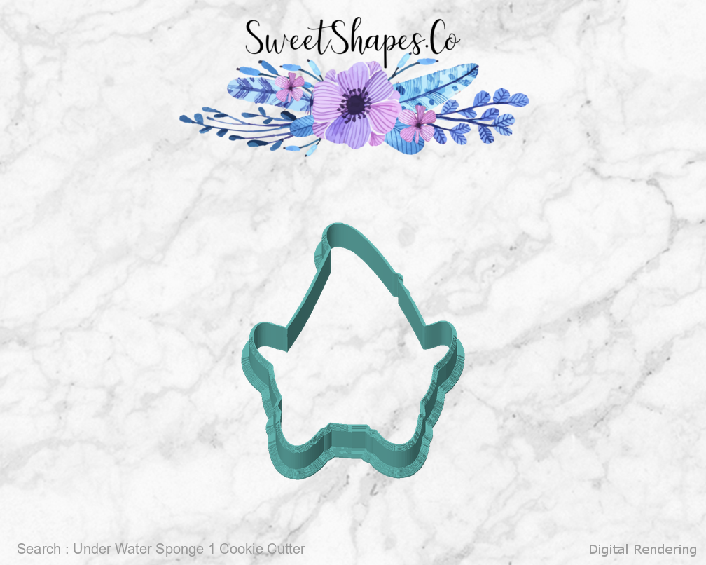 Under Water Sponge 1 Cookie Cutter — front view