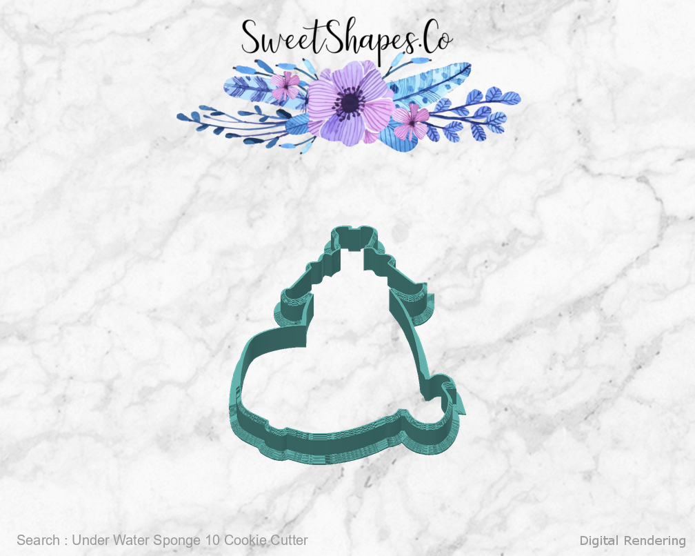 Under Water Sponge 10 Cookie Cutter — back view