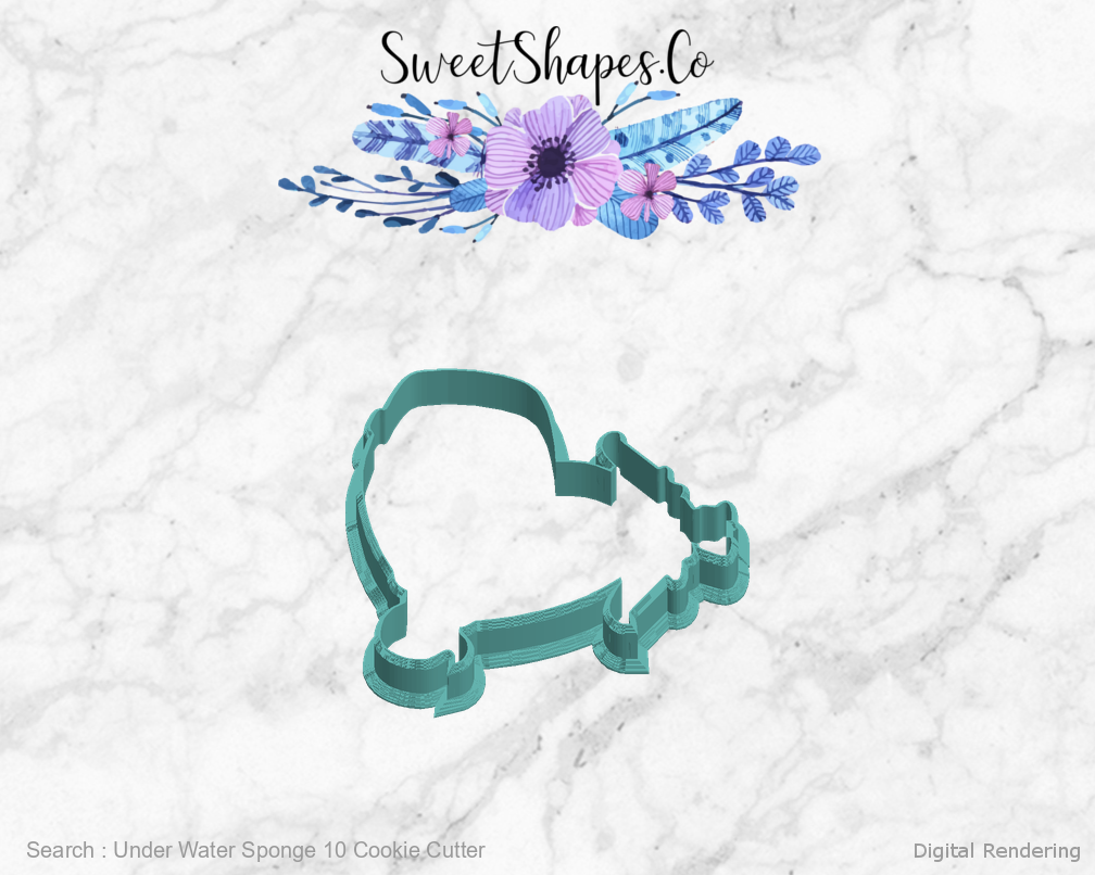 Under Water Sponge 10 Cookie Cutter — left view