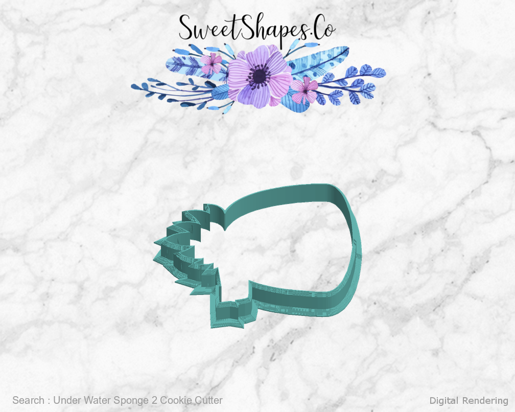 Under Water Sponge 2 Cookie Cutter — left view