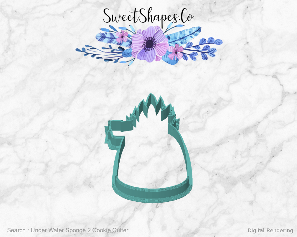 Under Water Sponge 2 Cookie Cutter — front view