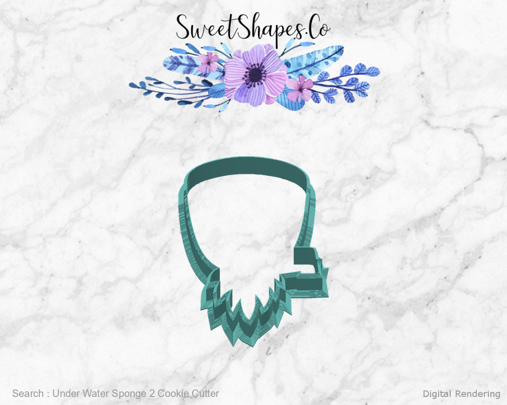 Under Water Sponge 2 Cookie Cutter — back view
