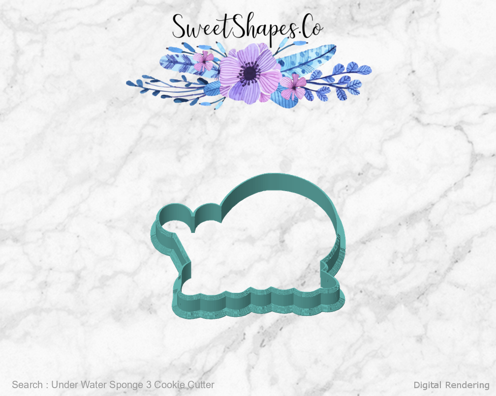 Under Water Sponge 3 Cookie Cutter — front view