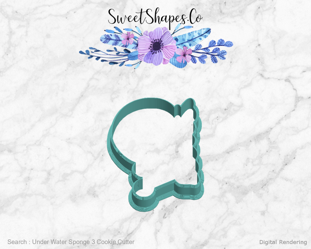 Under Water Sponge 3 Cookie Cutter — left view