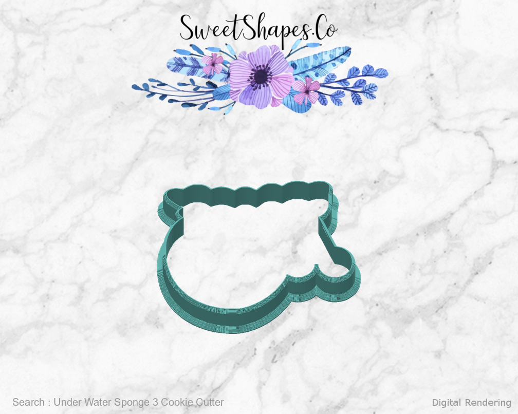 Under Water Sponge 3 Cookie Cutter — back view