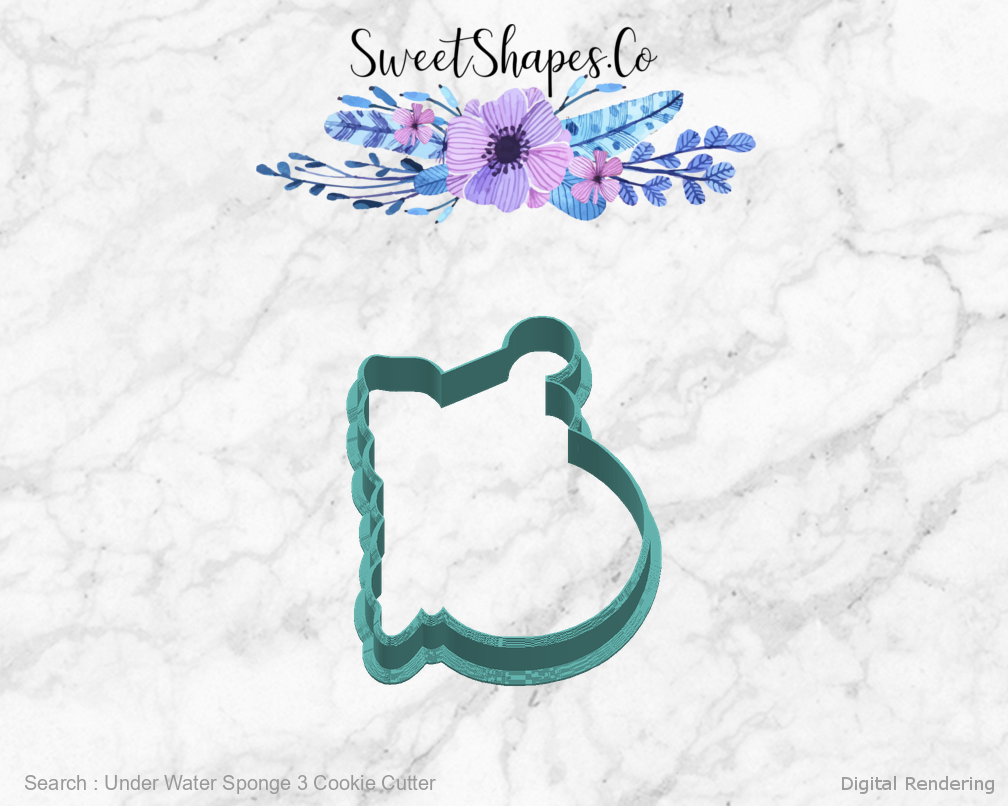 Under Water Sponge 3 Cookie Cutter — right view
