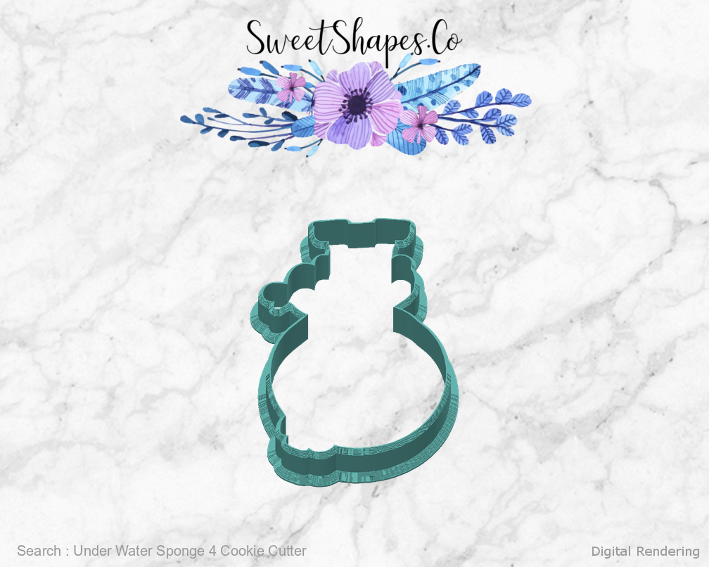 Under Water Sponge 4 Cookie Cutter — back view