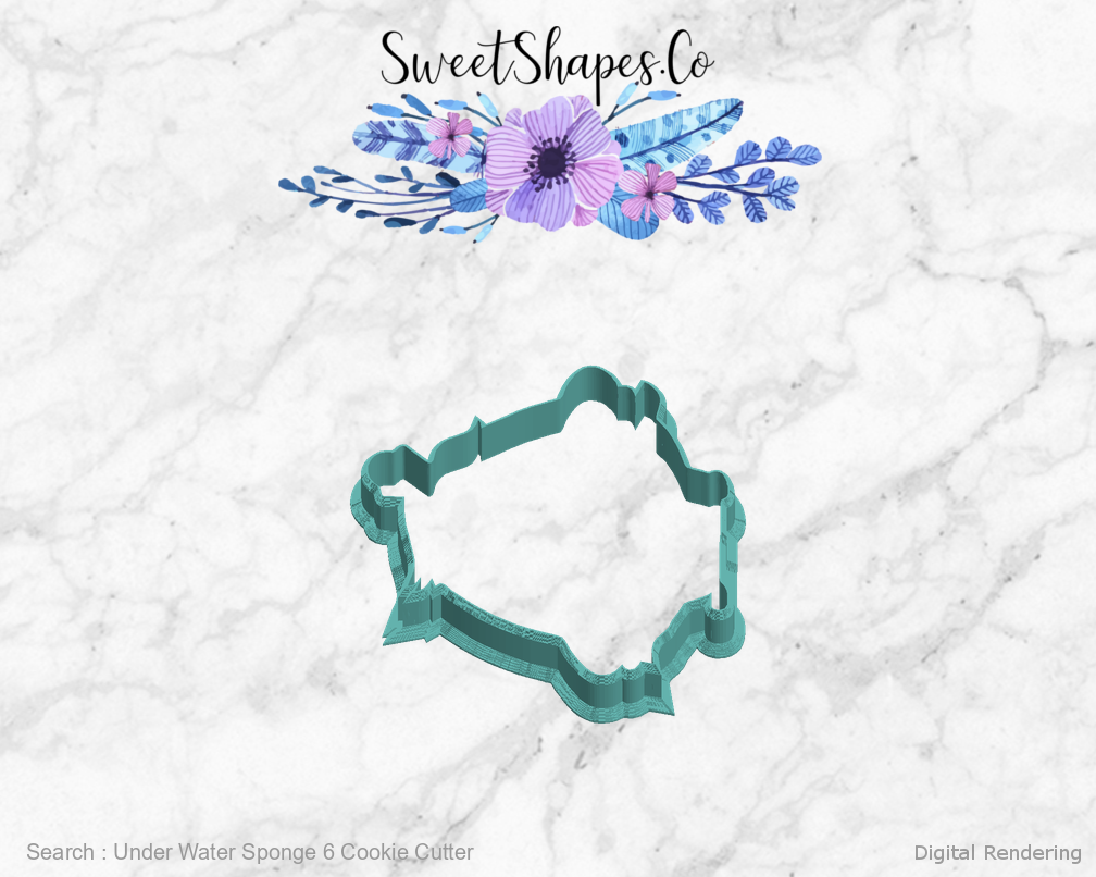 Under Water Sponge 6 Cookie Cutter — left view
