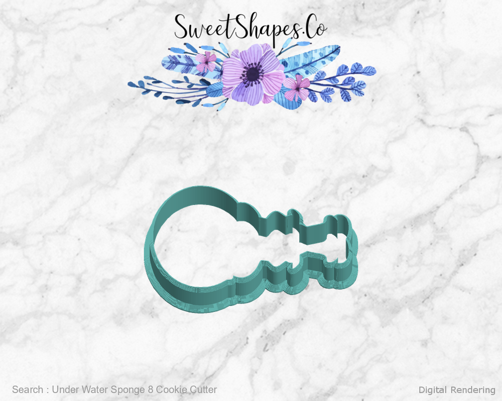 Under Water Sponge 8 Cookie Cutter — left view