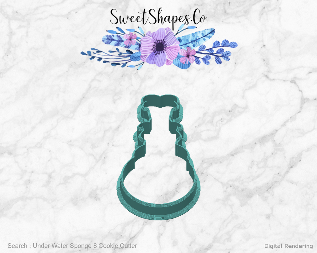 Under Water Sponge 8 Cookie Cutter — back view
