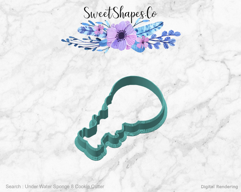 Under Water Sponge 8 Cookie Cutter — angled front view