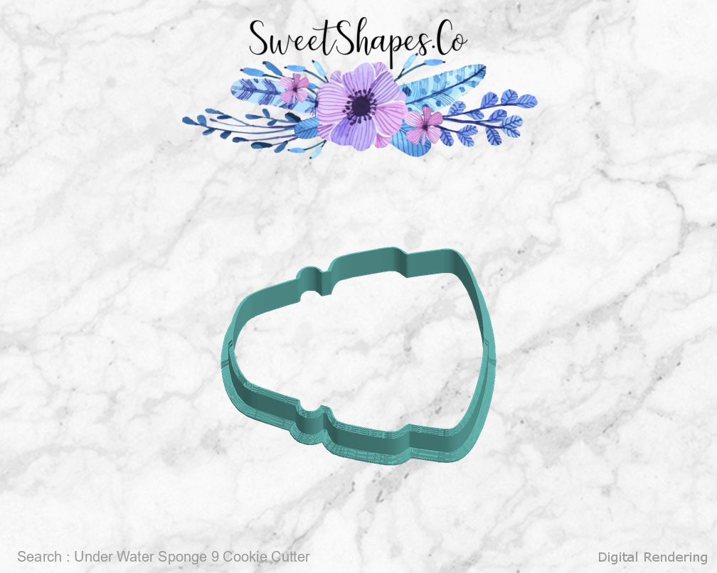 Under Water Sponge 9 Cookie Cutter — left view