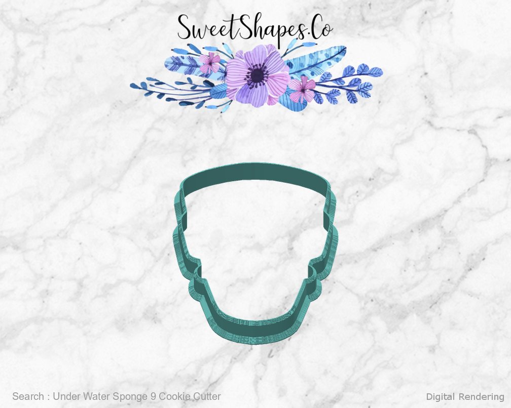 Under Water Sponge 9 Cookie Cutter — back view