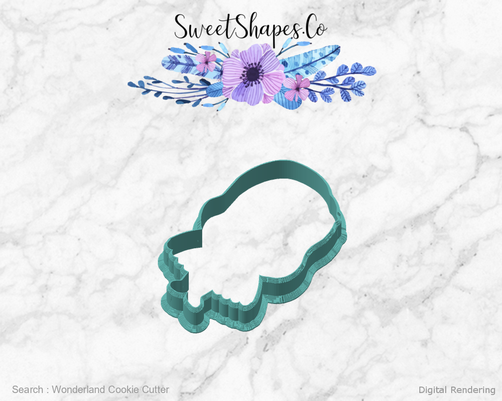 Wonderland Cookie Cutter — angled front view