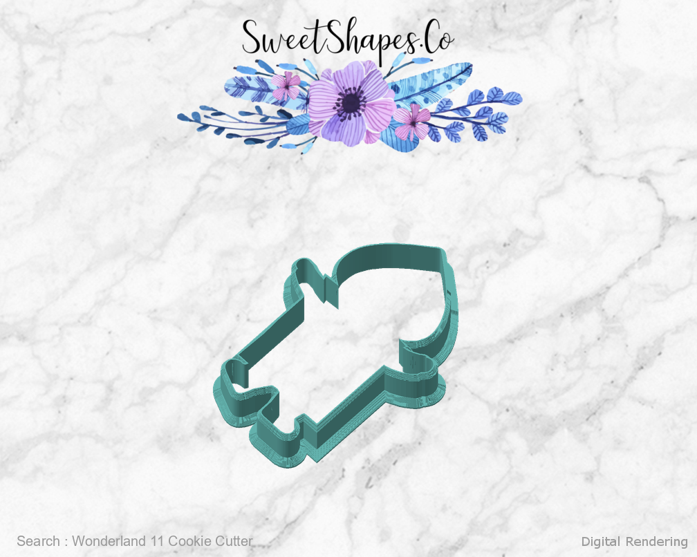 Wonderland 11 Cookie Cutter — angled front view
