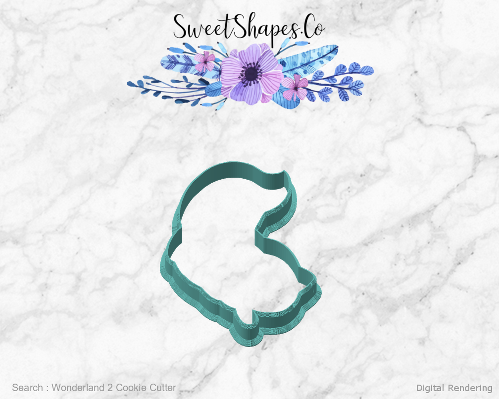 Wonderland 2 Cookie Cutter — angled front view