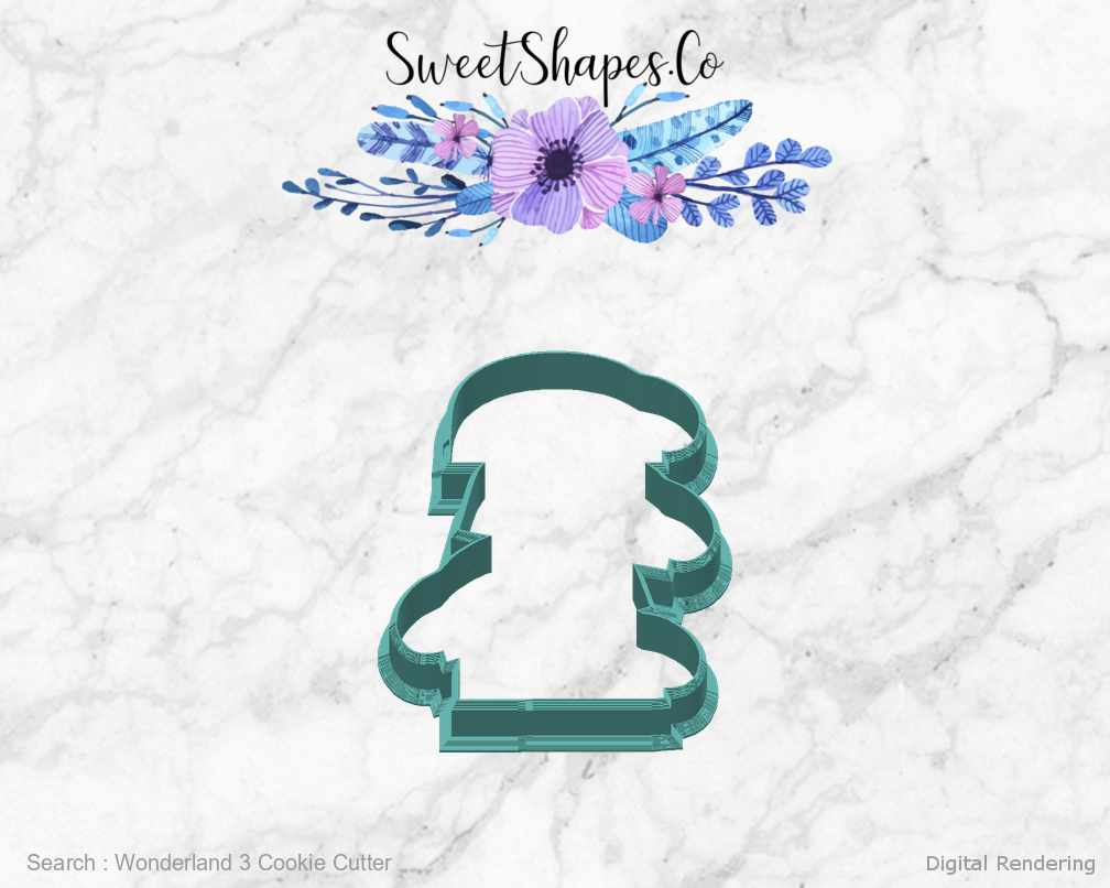 Wonderland 3 Cookie Cutter — back view