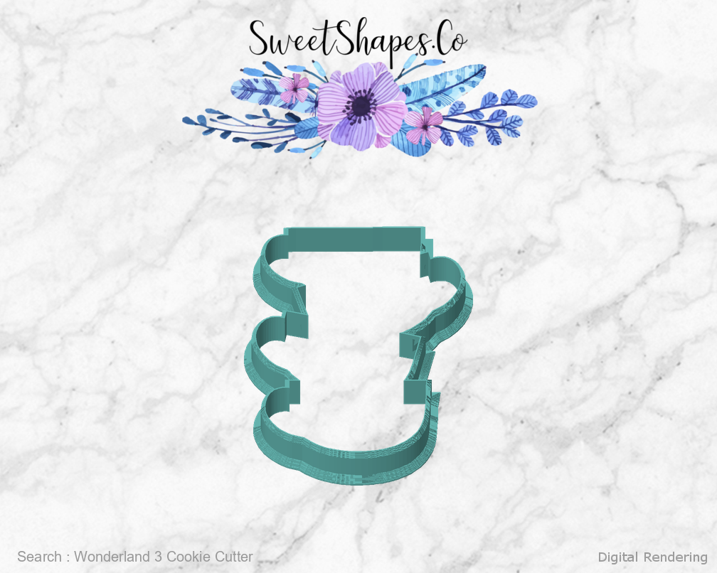 Wonderland 3 Cookie Cutter — front view