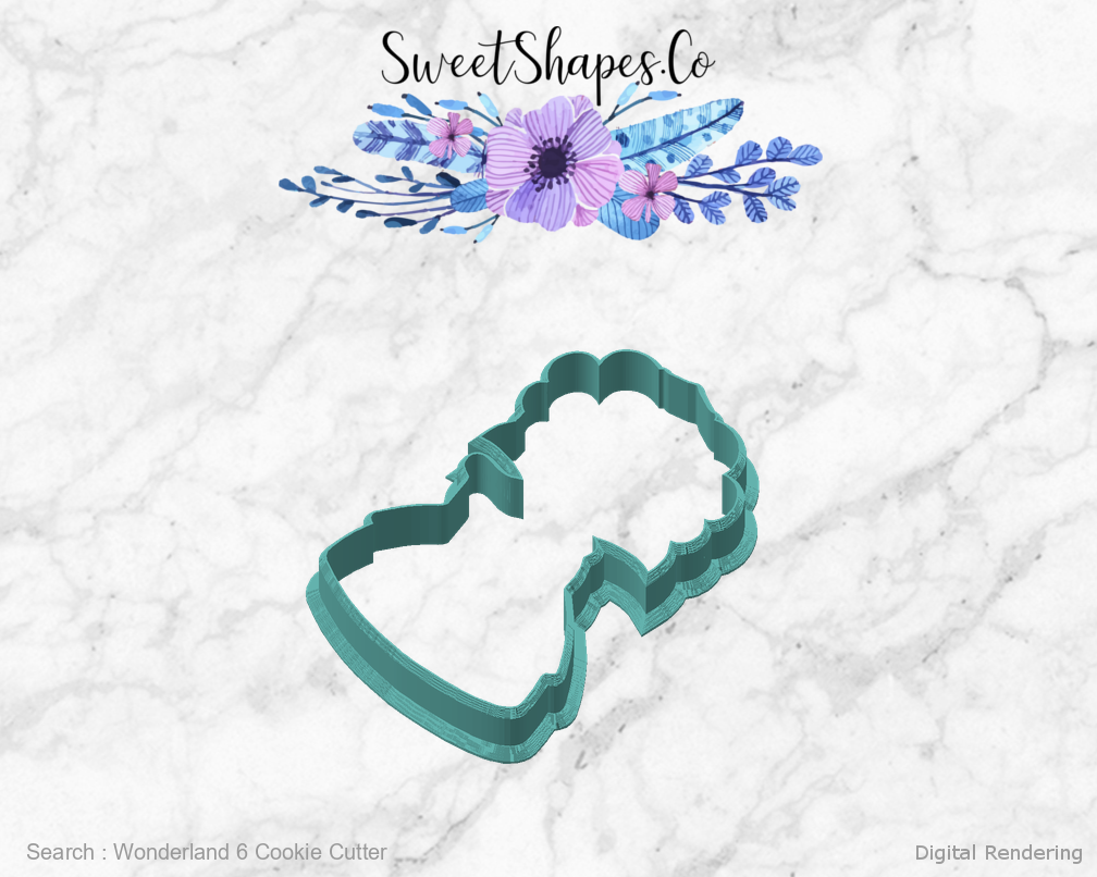 Wonderland 6 Cookie Cutter — angled front view