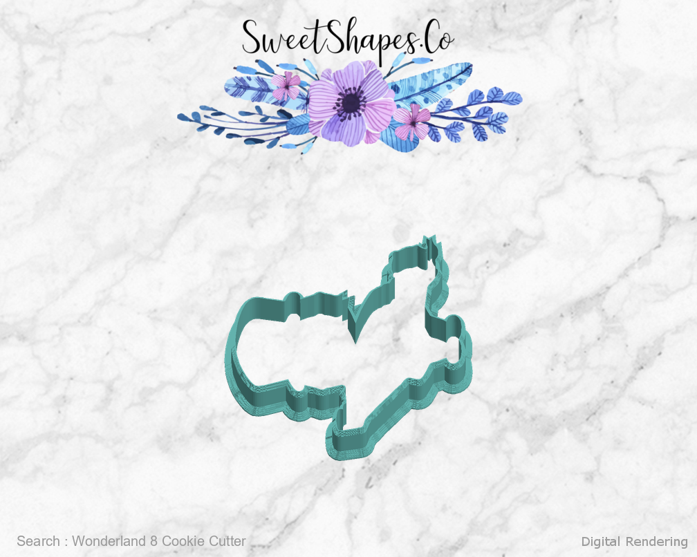 Wonderland 8 Cookie Cutter — left view