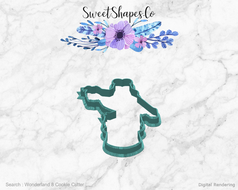 Wonderland 8 Cookie Cutter — back view