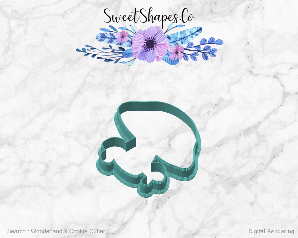 Wonderland 9 Cookie Cutter — angled front view