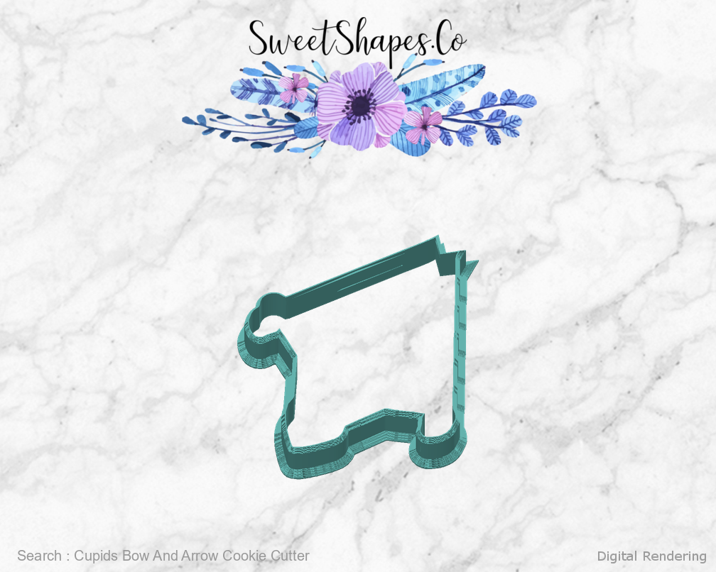Cupids Bow And Arrow Cookie Cutter — back view