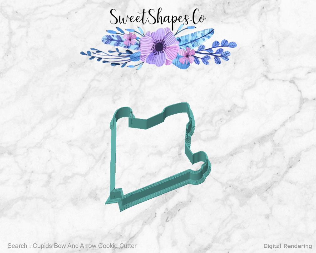 Cupids Bow And Arrow Cookie Cutter — front view