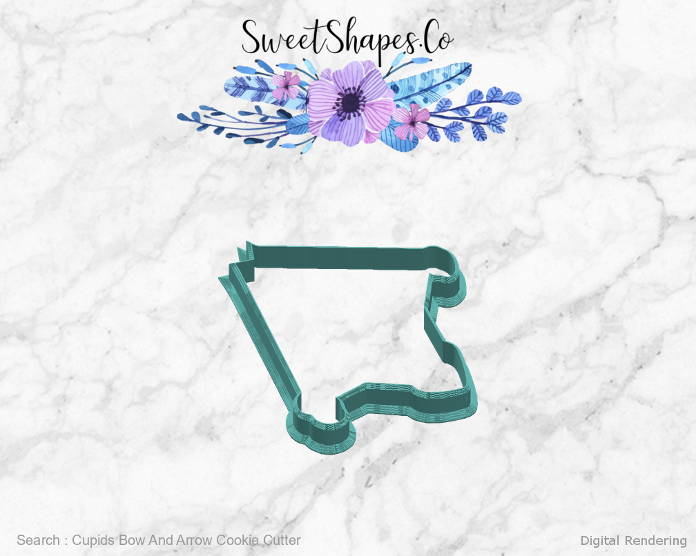 Cupids Bow And Arrow Cookie Cutter — right view