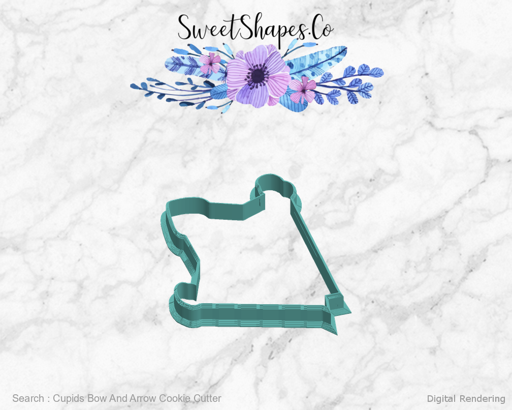 Cupids Bow And Arrow Cookie Cutter — left view