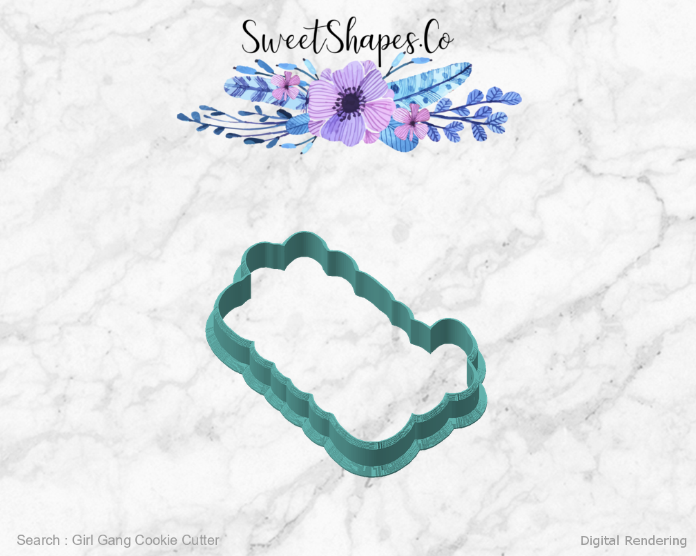 Girl Gang Cookie Cutter — angled front view