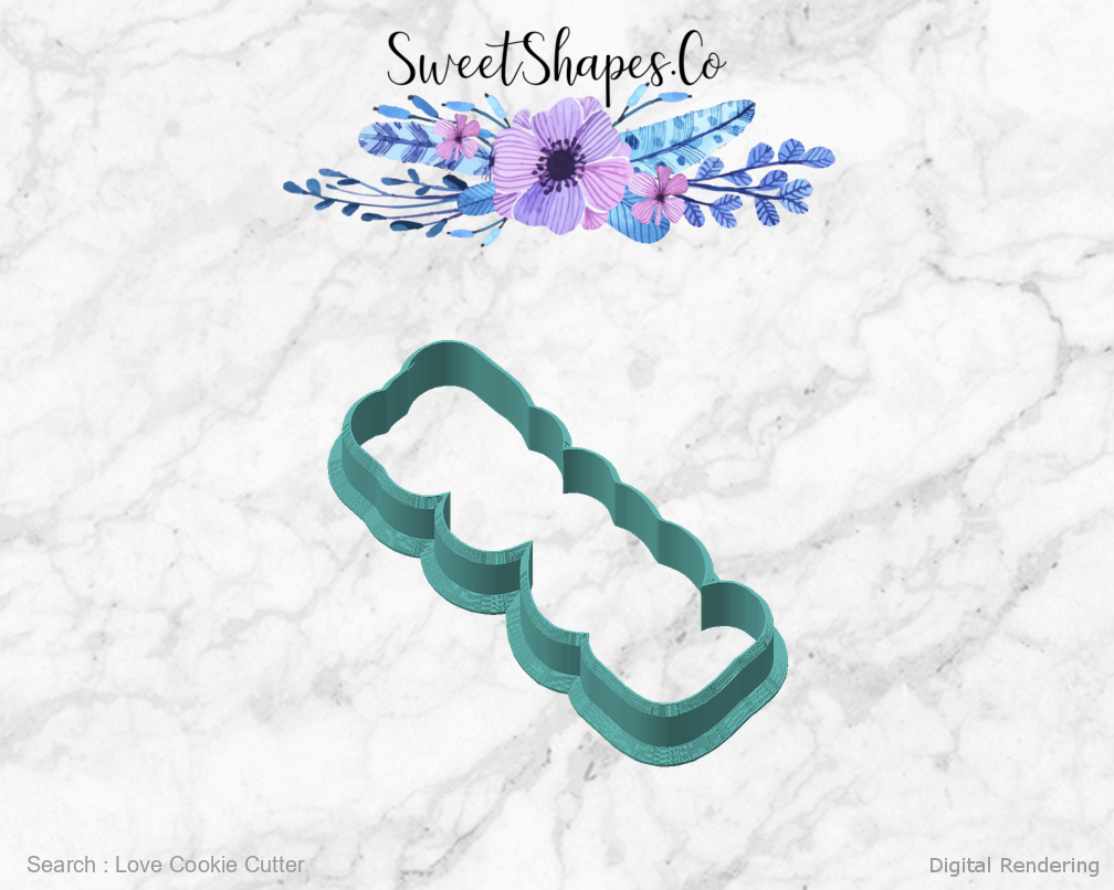 Love Cookie Cutter — angled front view