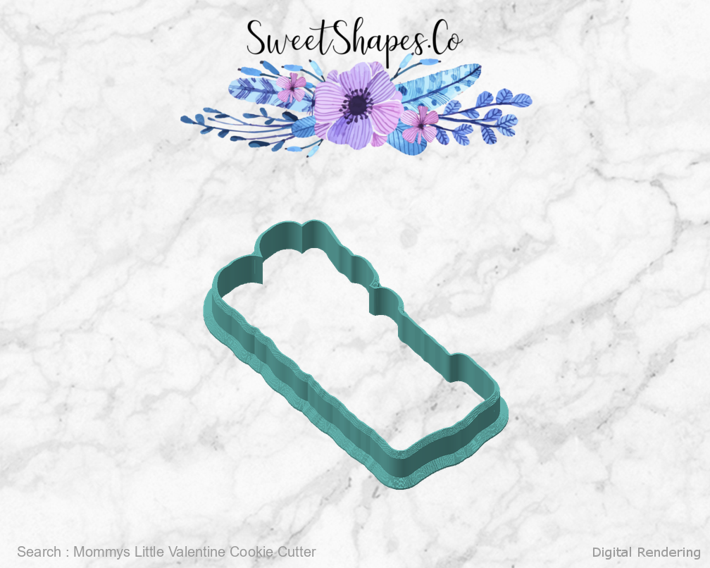 Mommys Little Valentine Cookie Cutter — angled front view