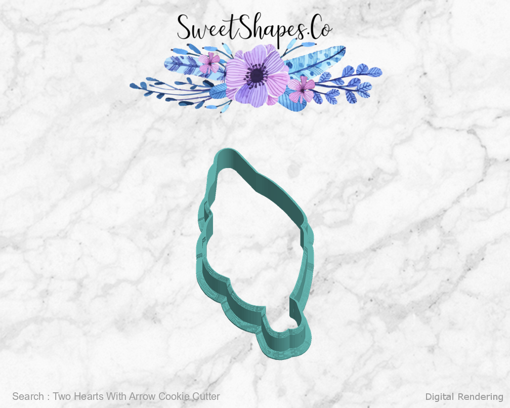Two Hearts With Arrow Cookie Cutter — left view