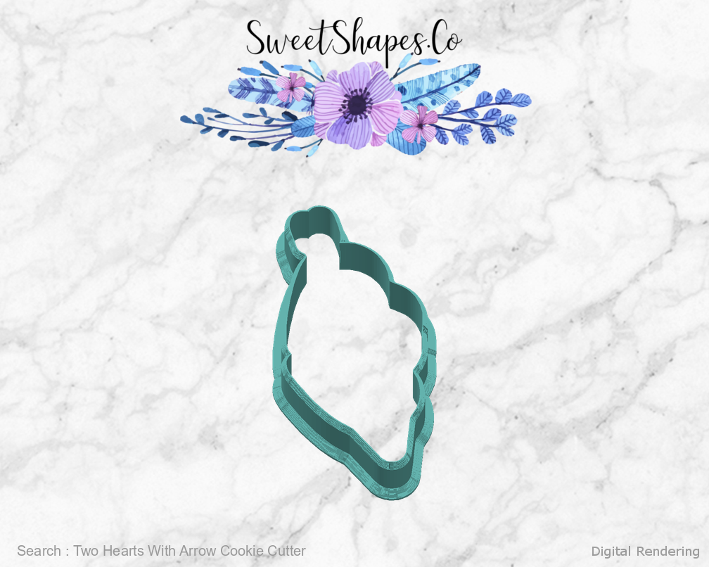 Two Hearts With Arrow Cookie Cutter — right view