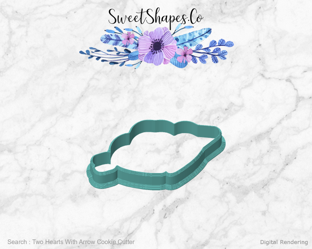 Two Hearts With Arrow Cookie Cutter — front view