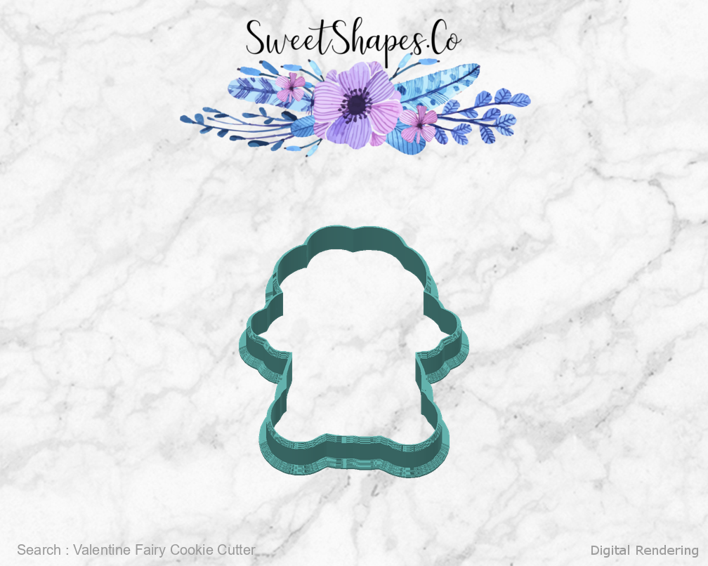 Valentine Fairy Cookie Cutter — back view