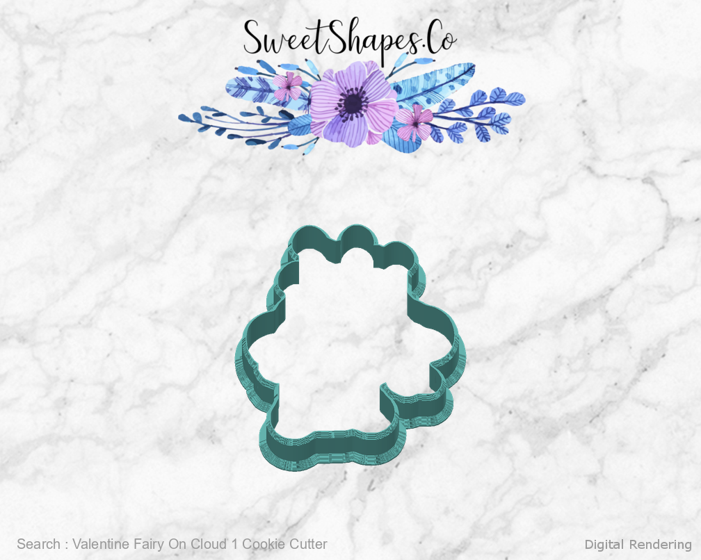 Valentine Fairy On Cloud 1 Cookie Cutter — back view