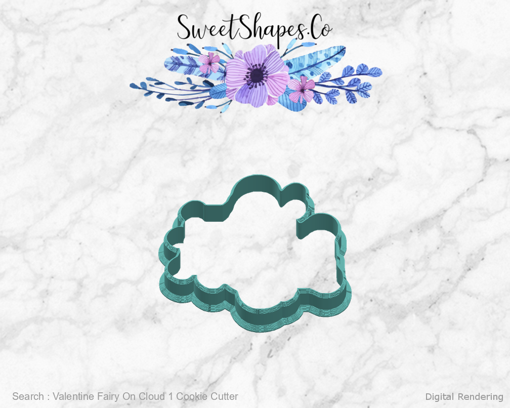 Valentine Fairy On Cloud 1 Cookie Cutter — right view