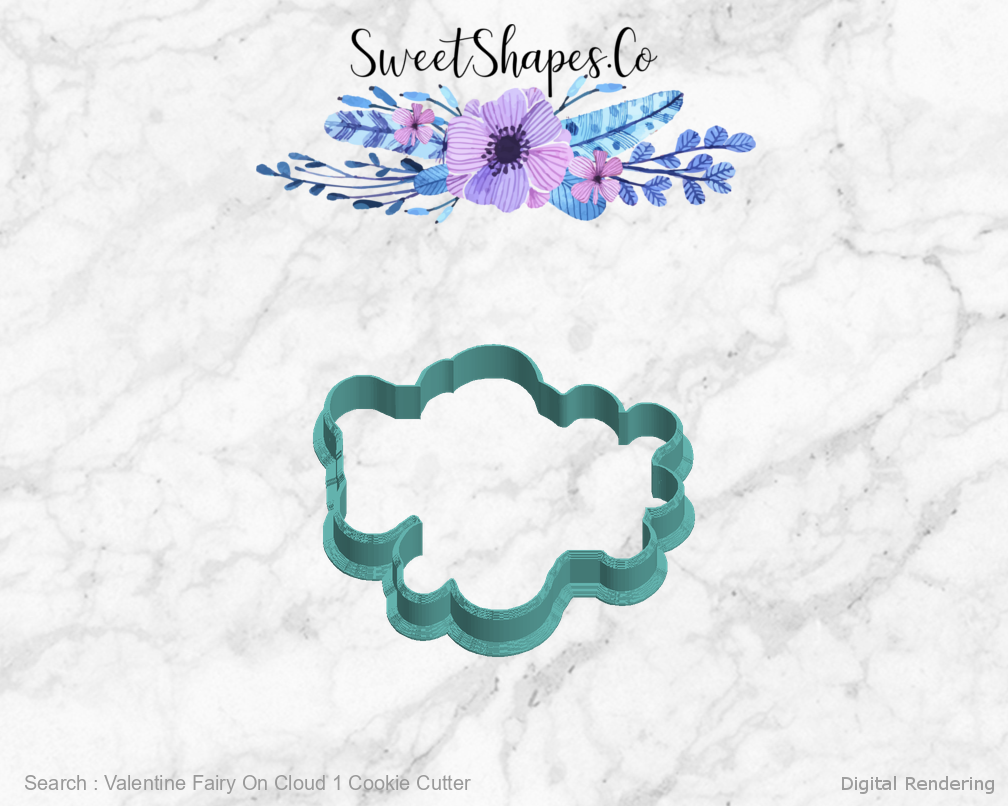 Valentine Fairy On Cloud 1 Cookie Cutter — left view