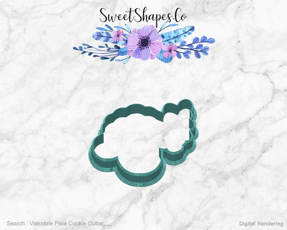Valentine Pixie Cookie Cutter — back view