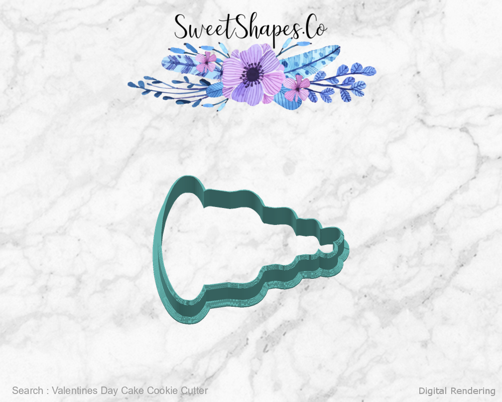 Valentines Day Cake Cookie Cutter — right view