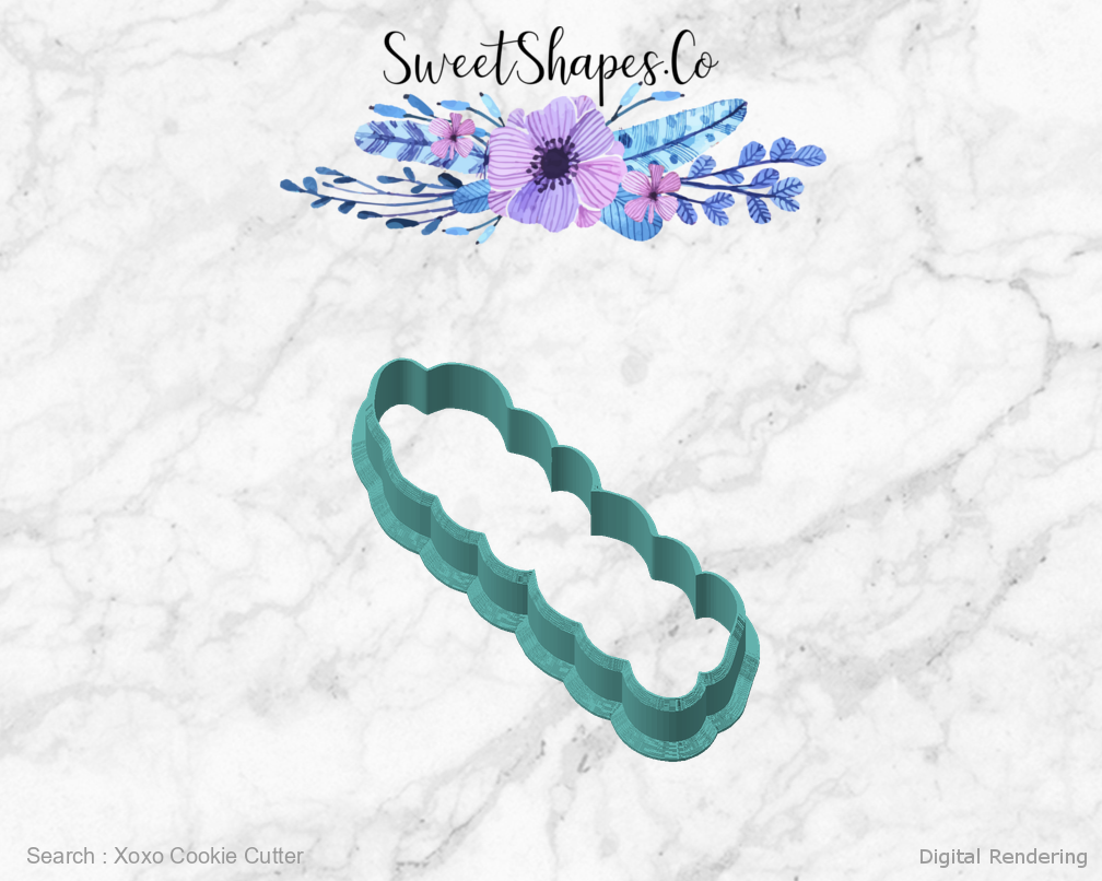Xoxo Cookie Cutter — angled front view