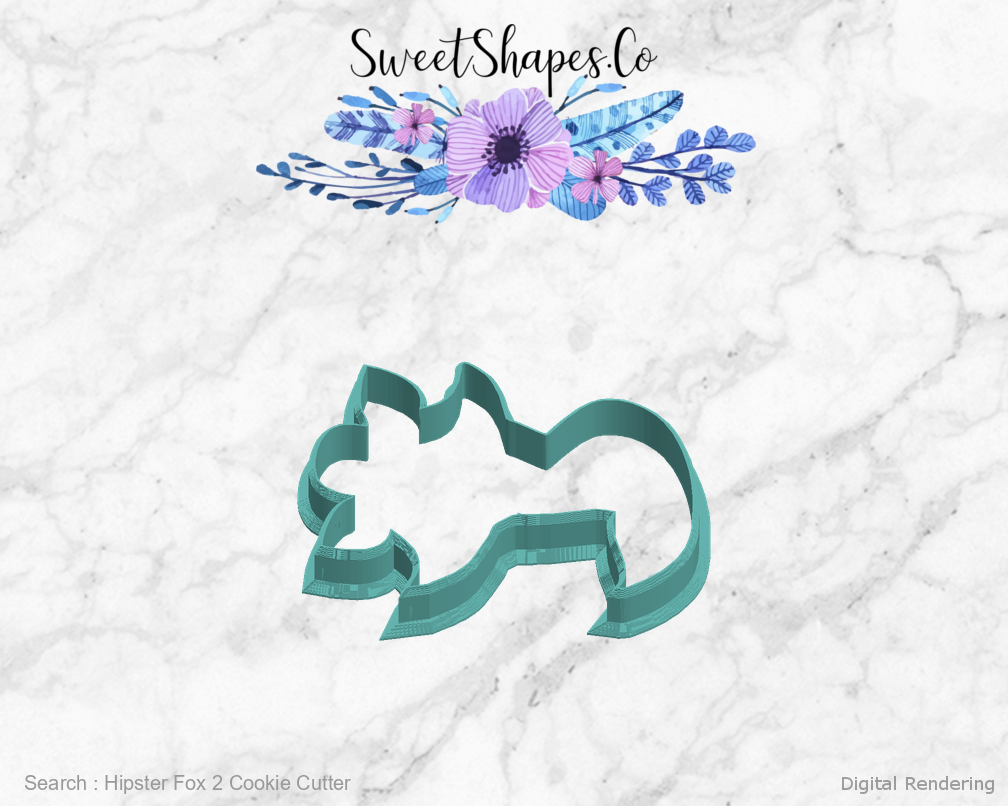 Hipster Fox 2 Cookie Cutter — left view