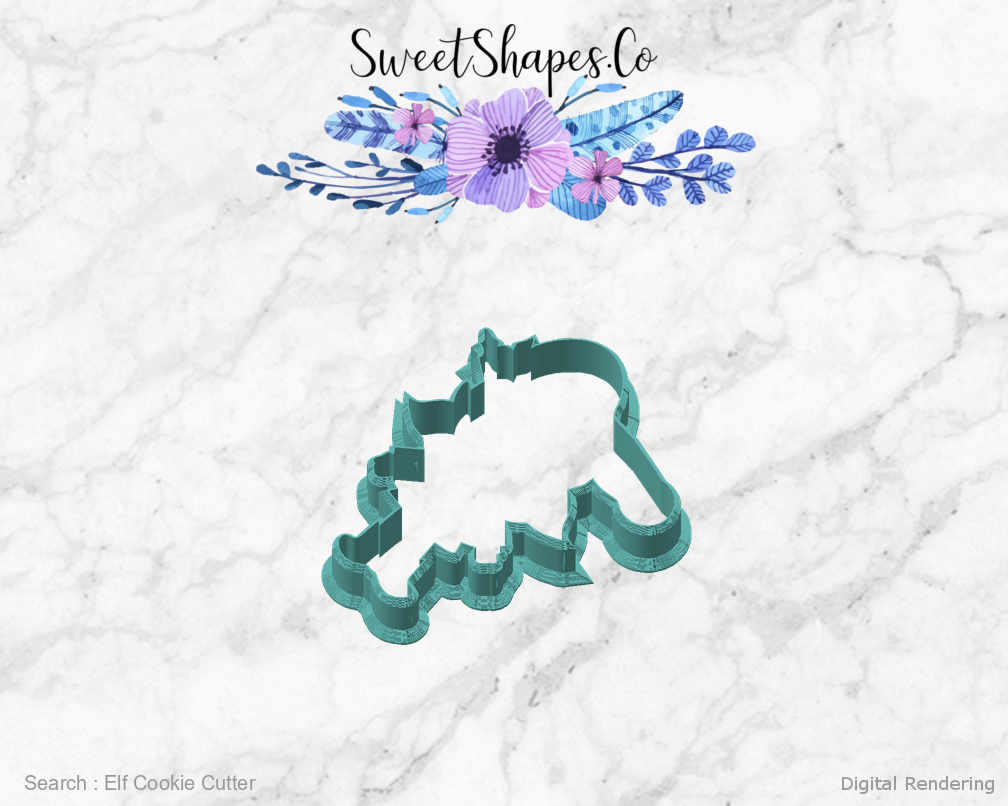 Elf Cookie Cutter — angled front view