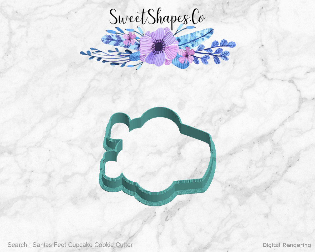 Santas Feet Cupcake Cookie Cutter — left view